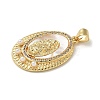Brass Micro Pave Clear Cubic Zirconia Pendants LS-KK-U046-07G-2