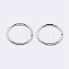 Rhodium Plated 925 Sterling Silver Saw Cut Open Jump Rings STER-F036-02P-0.5x3mm-2