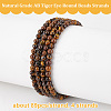 Olycraft 4 Strands Natural Grade AB Tiger Eye Round Beads Strands G-OC0005-01-4