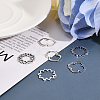120Pcs 6 Styles Tibetan Style Alloy Linking Rings FIND-CA0007-42-4