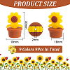 CHGCRAFT 9Pcs 9 Colors Sunflower Silicone Beads SIL-CA0002-70-2