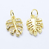Brass Micro Pave Cubic Zirconia Charms X-KK-P133-04G-NR-2