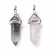 Natural Grey Quartz Pointed Pendants G-K329-63P-2