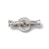 Rack Plating Brass Micro Pave Clear Cubic Zirconia Fold Over Clasps KK-A222-04C-P-1