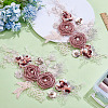 2Pcs Flower Polyester Embroider Thread Iron on/Sew On Patches DIY-ME0001-67B-4