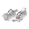 Rhodium Plated 925 Sterling Silver Fold Over Clasps STER-D005-10P-2