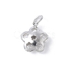 925 Sterling Silver Hollow Flower Charms STER-M093-03P-1