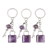 Natural Amethyst Pendant Keychains KEYC-A016-01P-11-1
