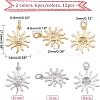 12Pcs 2 Colors Rack Plating Brass Micro Pave Clear Cubic Zirconia Pendants KK-FH0003-95-5