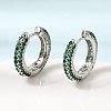 Brass Micro Pave Cubic Zirconia Hoop Earrings KK-CBA8324-24P-01-3
