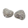 Sparkling Acrylic Heart Beads with Rhinestone Embellishment OACR-NH0001-02B-07-2