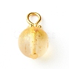 Frosted Spray Painted Foil Glass Beads PALLOY-JF00808-2