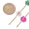 Colorful Glass Beaded Flower Link Chains AJEW-JB01209-01-2
