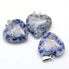Heart Natural Blue Spot Jasper Pendants X-G-Q438-10-2