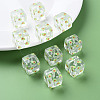 Transparent Printed Acrylic Beads MACR-S374-08A-05-6