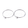 316 Surgical Stainless Steel Circle Wire Hoop Earring Findings STAS-J025-01B-P-1