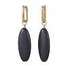 2 Pairs Synthetic Blue Goldstone & Natural Howlite Hoop Earrings EJEW-JE07000-5
