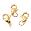 Ion Plating(IP) 304 Stainless Steel Lobster Claw Clasps Hand Polished STAS-AB10-G-02-1