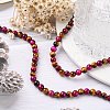 Natural Rose Tiger Eye(Dyed & Heated) and Yellow Tiger Eye(Dyed & Heated) Beads Strands G-G101-6mm-1-4