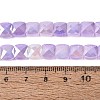 Electroplate Crackle Imitation Jade Glass Beads Strands EGLA-Q135-02A-A02-4