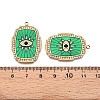 Ion Plating(IP) 304 Stainless Steel Evil Eye Enamel Pendants STAS-N107-04B-G-3