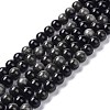 Natural Silver Obsidian Beads Strands X-G-D083-01C-1