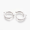 Brass Micro Pave Cubic Zirconia Huggie Hoop Earring Findings KK-O112-13P-2