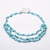 Synthetic Turquoise and Glass Seed Beads Tiered Necklaces X-NJEW-K100-05E-1