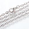 Iron Cable Chains Necklace Making MAK-R013-60cm-P-1
