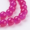 Imitation Jade Glass Round Beads Strands X-DGLA-S076-8mm-24-3
