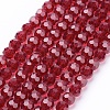 Faceted(32 Facets) Glass Round Beads Strands X-EGLA-J042-6mm-20-1