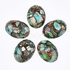 Assembled Synthetic Imperial Jasper and Bronzite  Cabochons G-S329-080D-1