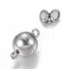 Tarnish Resistant 304 Stainless Steel Magnetic Clasps with Loops X-STAS-K006-8mm-04C-1
