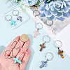 10Pcs 5 Styles Gemstone Keychains KEYC-CP0001-48-3