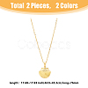 FIBLOOM 2Pcs 2 Colors Titanium Steel Shell Shape Locket Pendant Necklaces Set NJEW-FI0001-28-2