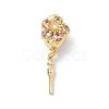 Flower Brass Micro Pave Cubic Zirconia Box Clasps KK-H537-23B-G-2