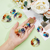 HOBBIESAY 8Pcs 4 Styles 7 Chakra Gemstone Copper Wire Wrapped Chips Pendants G-HY0001-41-3