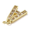 26Pcs Brass Micro Pave Cubic Zirconia Pendants KK-V014-01G-M-3