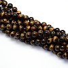 Natural Grade AB Tiger Eye Round Beads Strands G-O047-02-8mm-1