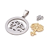 Stainless Steel Filigree Big Pendants STAS-MSMC001-07-2