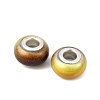 Two Tone Opaque Resin Rondelle European Beads RESI-Z046-02E-2