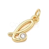 Brass Micro Pave Clear Cubic Zirconia Charms KK-D289-66G-L-2