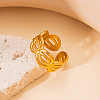 201 Stainless Steel Oval Link Chain Cuff Rings FS-WG16057-07-2