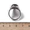 Natural Amethyst Adjustable Rings G-P560-03AS-07-5