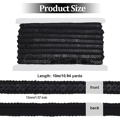 Sparkle Polyester Lace Ribbons OCOR-WH0090-67D-1