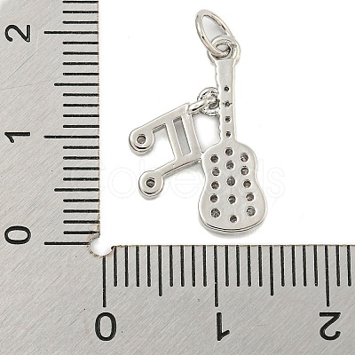 Rack Plating Brass Micro Pave Clear Cubic Zirconia Pendants KK-U021-06P-1