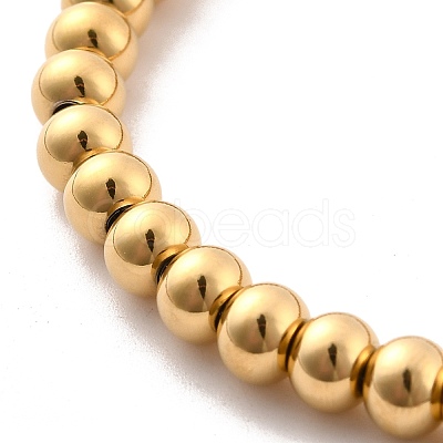 PVD Vacuum Plating 201 Stainless Steel Round Beaded Bracelet for Women STAS-D179-03G-01-1