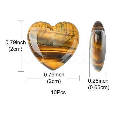 Natural Tiger Eye Heart Palm Stone G-YW0001-53-1