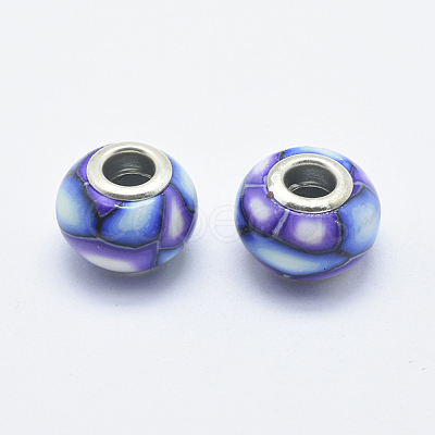 Handmade Polymer Clay European Beads CLAY-K002-C14-1