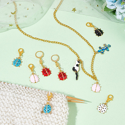 Ladybird Stitch Markers HJEW-AB00187-1